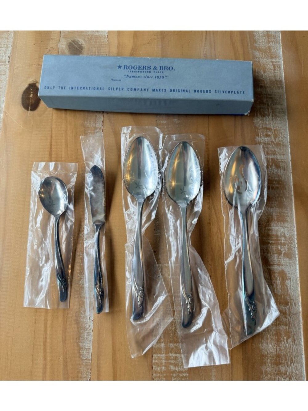 NOS Vintage Rogers Bros Silver Plate 5 Piece Serving Pieces Radiant Lady